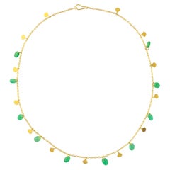 Ico & the Bird Fine Jewelry Emerald Pebbles 22k Gold Necklace