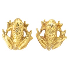 Ico & the Bird Fine Jewelry 'Lucky Frog' Stud Earrings in 18k Gold