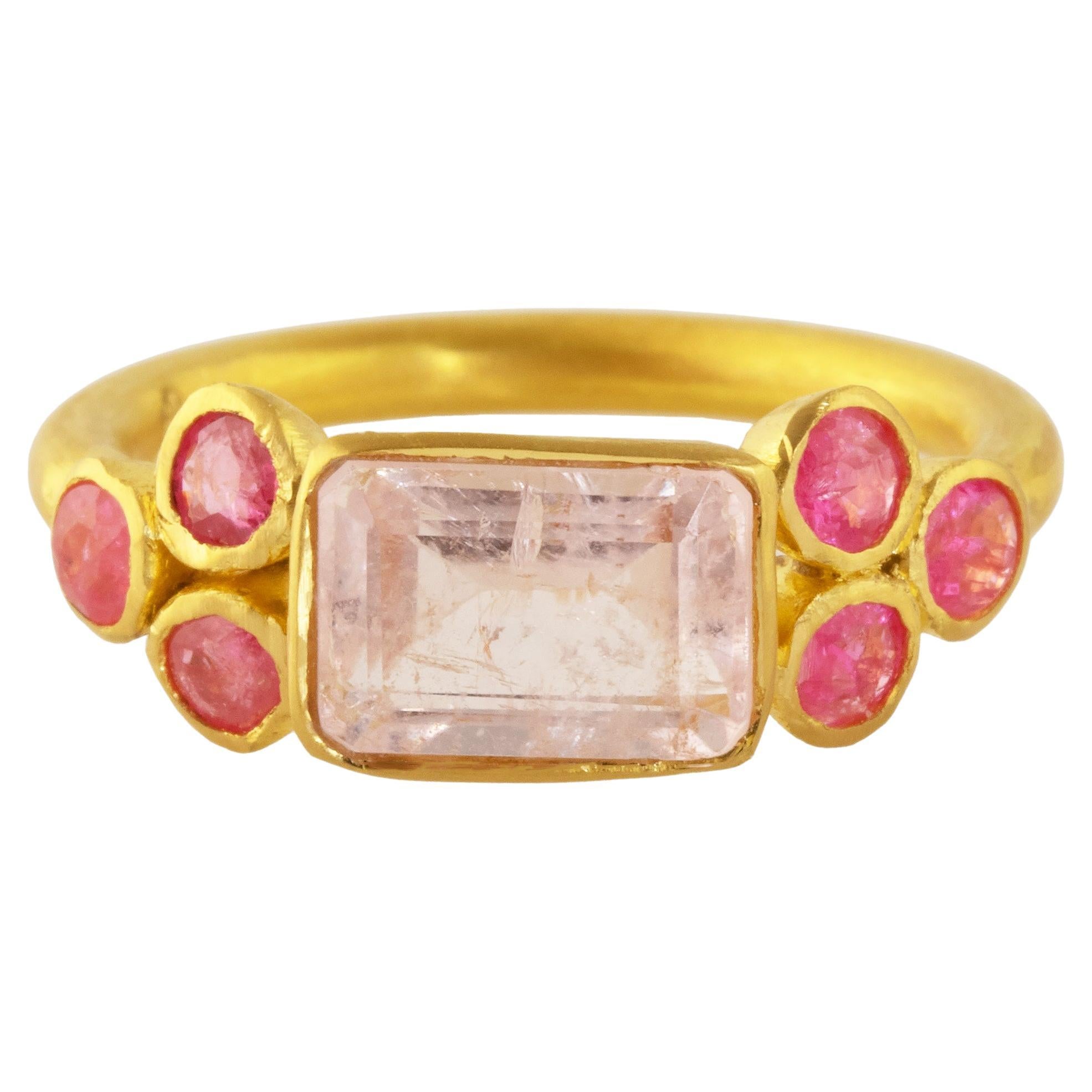 Ico & the Bird Fine Jewelry 2.54 carat Morganite Spinel Gold Ring