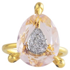 Ico & the Bird Fine Jewelry Pink Amethyst Diamond 18 Karat Gold Bird Ring