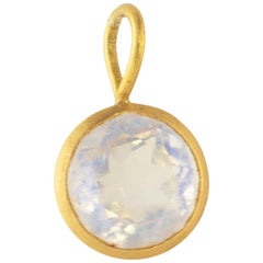 Ico & the Bird Fine Jewelry Rainbow Moonstone 22-Karat Gold Necklace