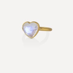 Ico & the Bird Fine Jewelry Rainbow Moonstone Heart 22k Ring