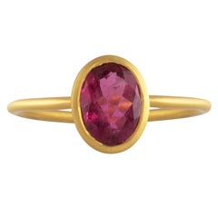 Ico & the Bird Fine Jewelry Red Spinel 22 Karat Gold Ring