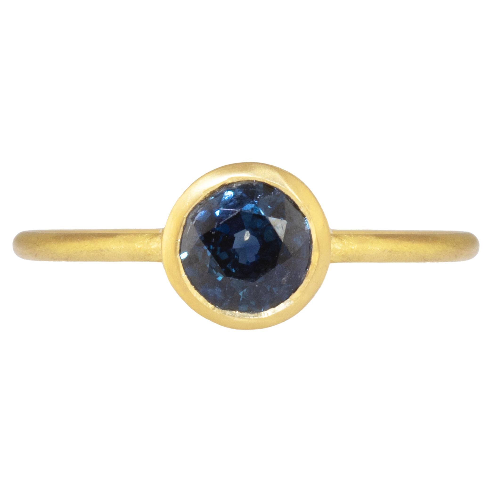 Ico & the Bird Fine Jewelry Sapphire Stacking Ring 22k Gold For Sale