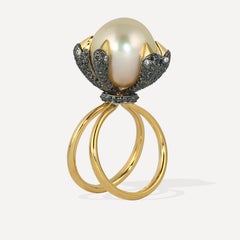 Ico & the Bird Fine Jewelry 14m South Sea Pearl 1.33 carat Diamond Bird Ring