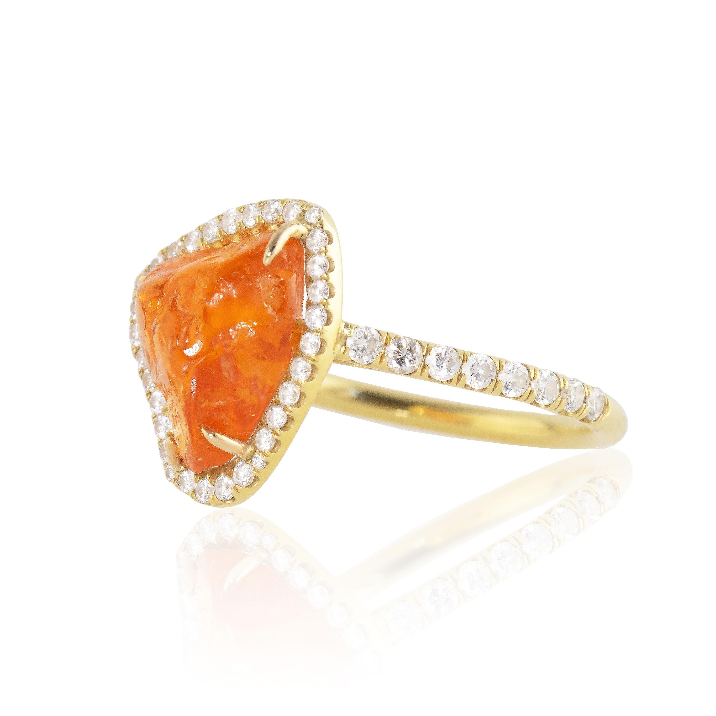 orange garnet ring