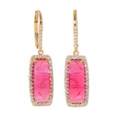 Ico & the Bird Fine Jewelry Boucles d'oreilles en or avec tourmaline rubellite et diamants de 9,5 carats