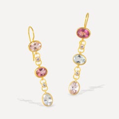 Tourmaline Diamond Earrings 22k Gold