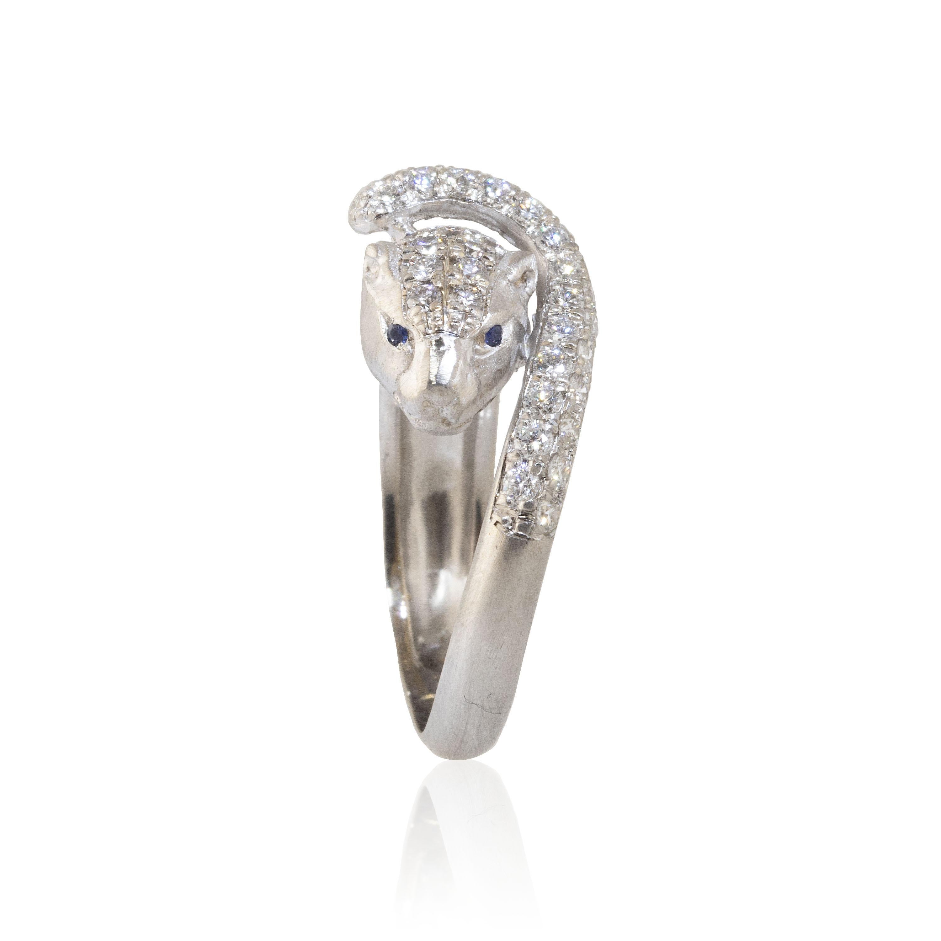 Ico & the Bird Fine Jewelry White Panther .43 carat Diamond Ring 2