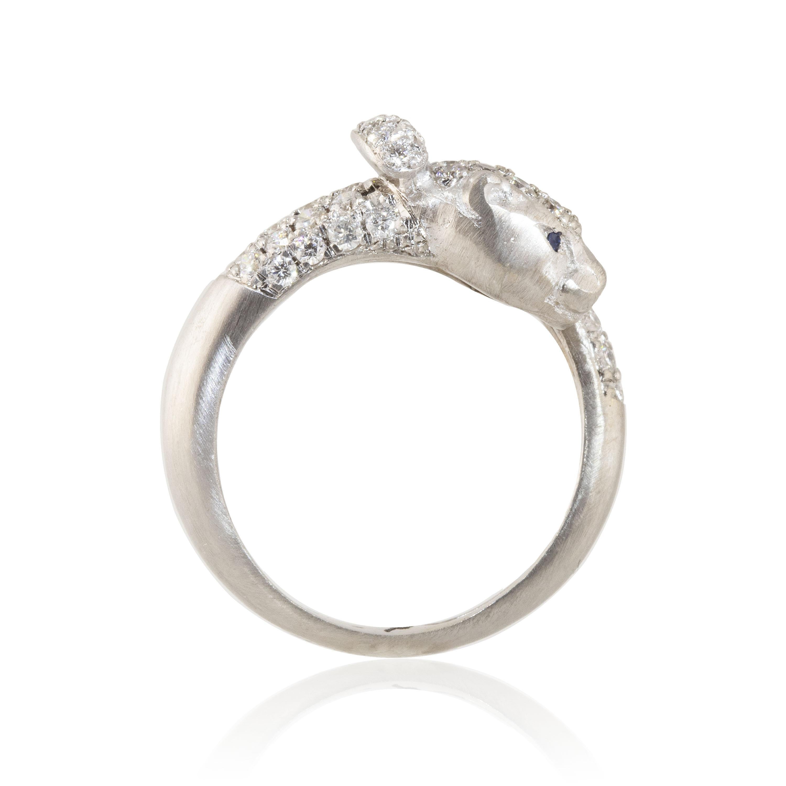 Ico & the Bird Fine Jewelry White Panther .43 carat Diamond Ring 4