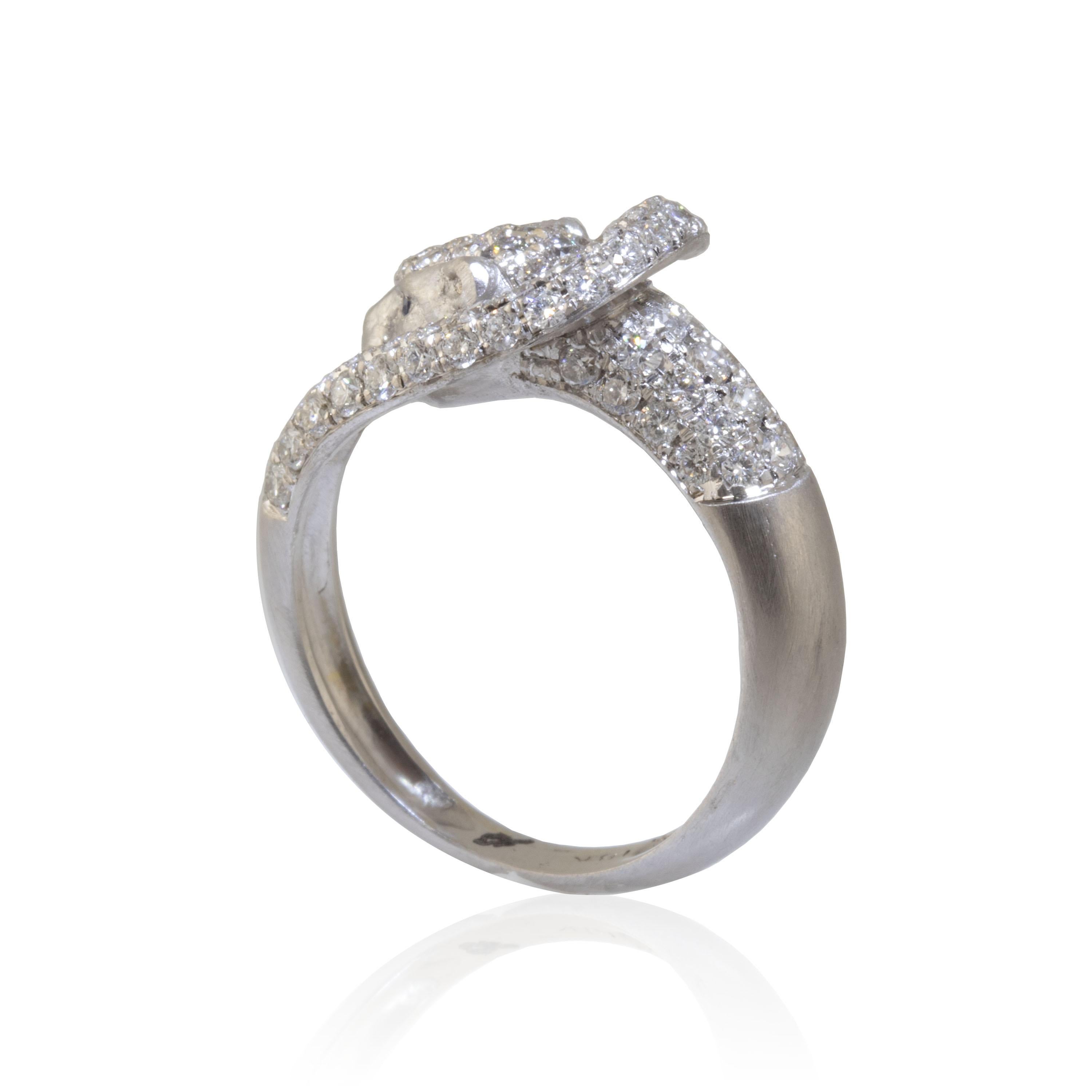 Women's Ico & the Bird Fine Jewelry White Panther .43 carat Diamond Ring