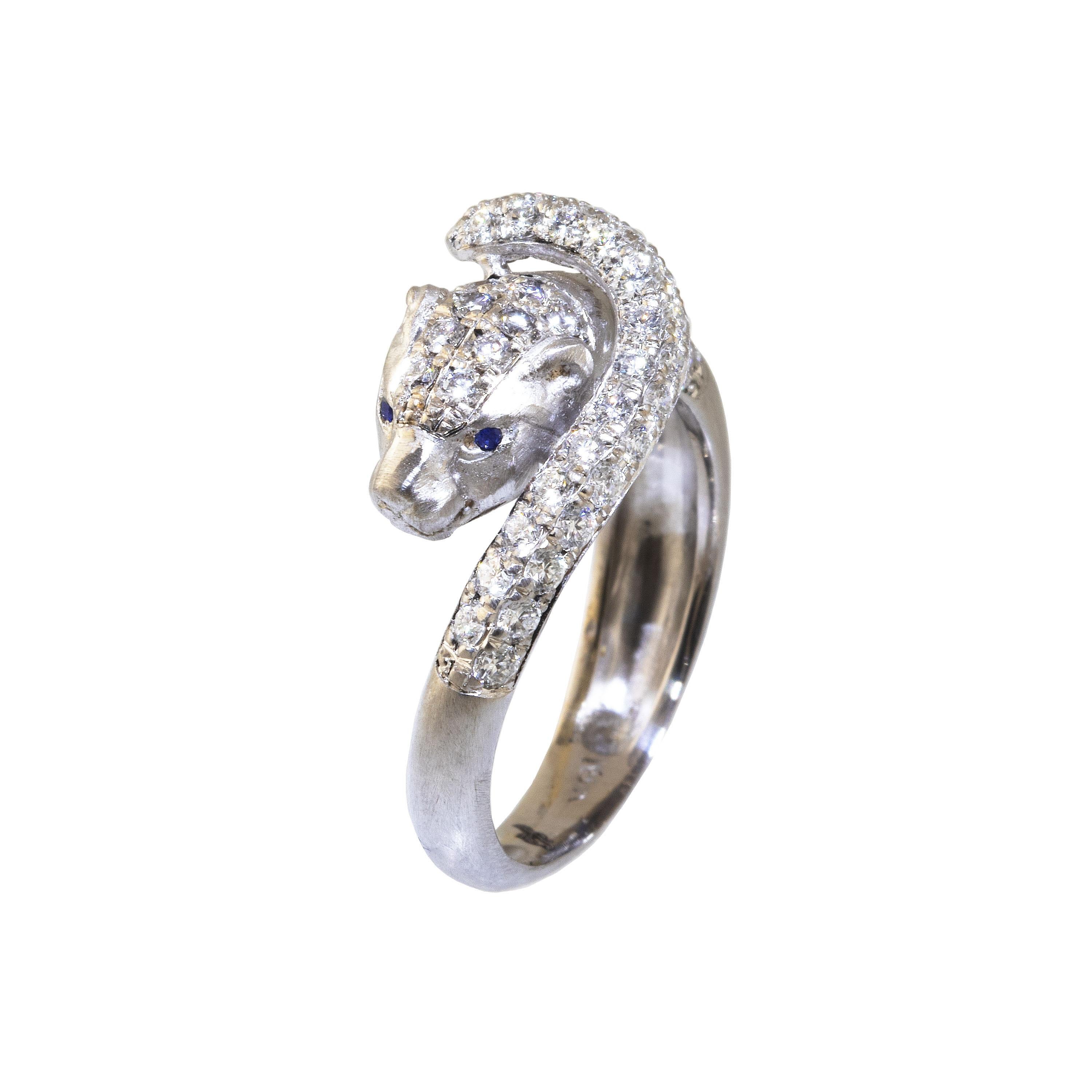 Ico & the Bird Fine Jewelry White Panther .43 carat Diamond Ring
