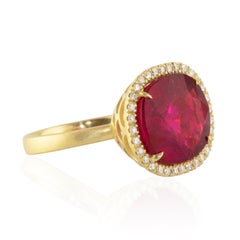 Ico & the Bird Fine Jewelry 11 carat Rubellite Tourmaline Diamond Ring