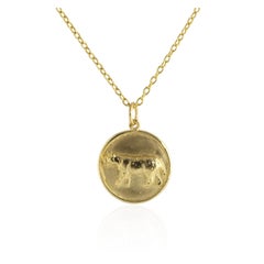 Ico & the Bird & Turquoise Mountain Myanmar Tiger Zodiac 18k Necklace