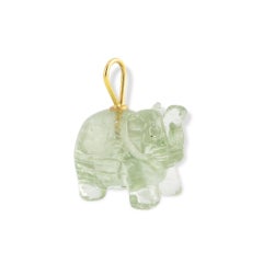 Ico & the Bird w/ Turquoise Mountain Myanmar Elephant Amethyst 22k Gold Charm