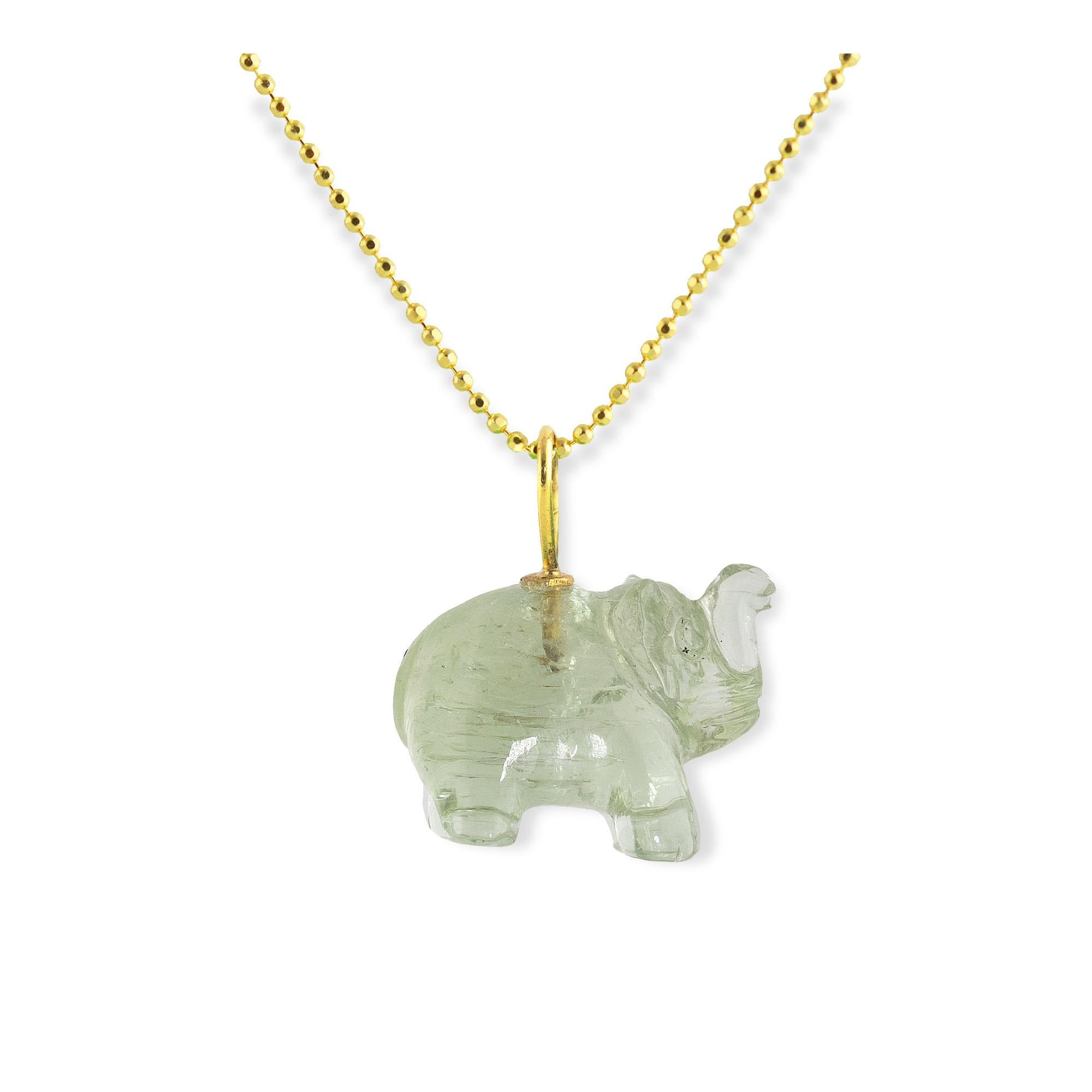 Artisan Ico & the Bird w/ Turquoise Mountain Myanmar Elephant Amethyst 22k Gold Charm For Sale