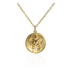 Ico & the Bird & Turquoise Mountain Myanmar Garuda Zodiac 18k Gold Medallion