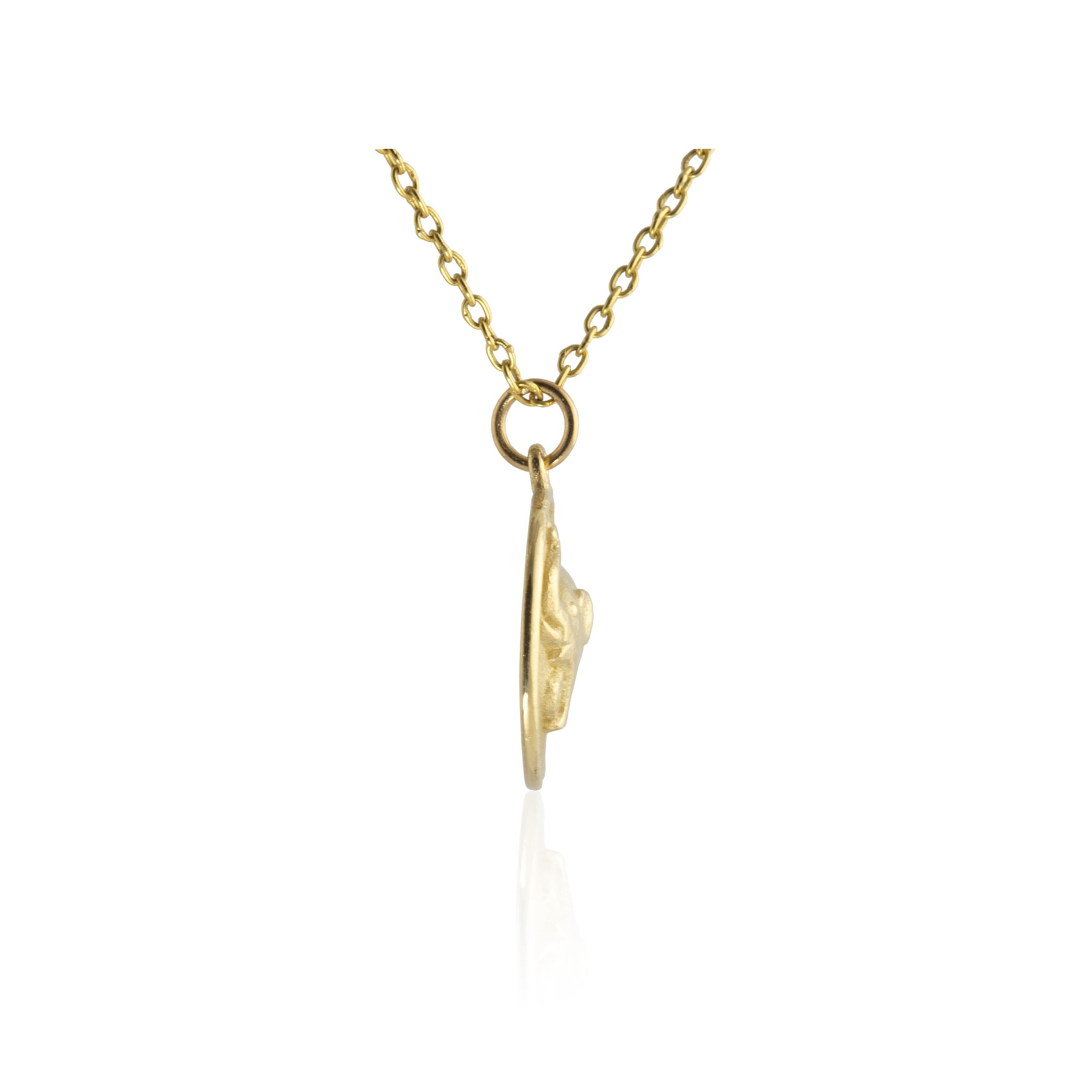 Ico & der Vogel & der Türkis Berg Myanmar Garuda Tierkreiszeichen 18k Gold Medaillon (Kunsthandwerker*in) im Angebot