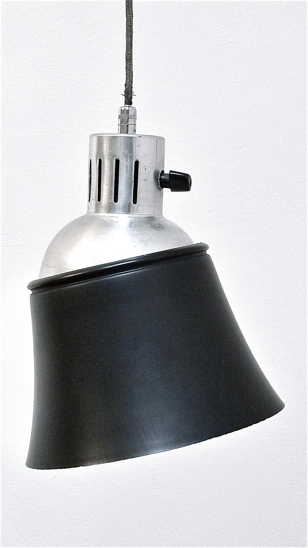 Italian Icon Bauhaus Wall Lamp Bormann Ugo Police Kandem 1930-1950 Black Enameled Metal For Sale