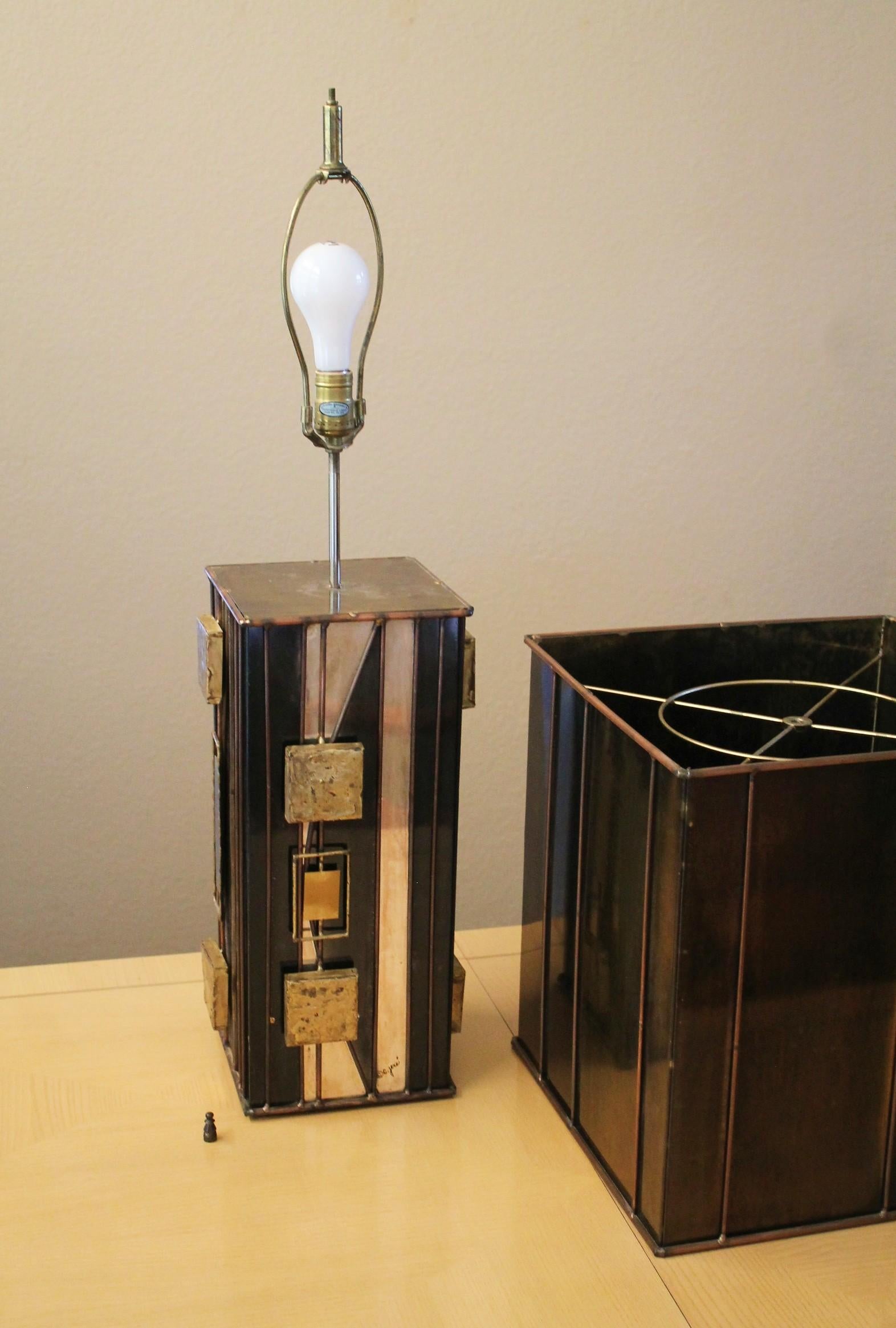 Icon! C. JERE Brutalist Table Lamp! Mid Century Modern Splendor! 1970 MCM Decor For Sale 7