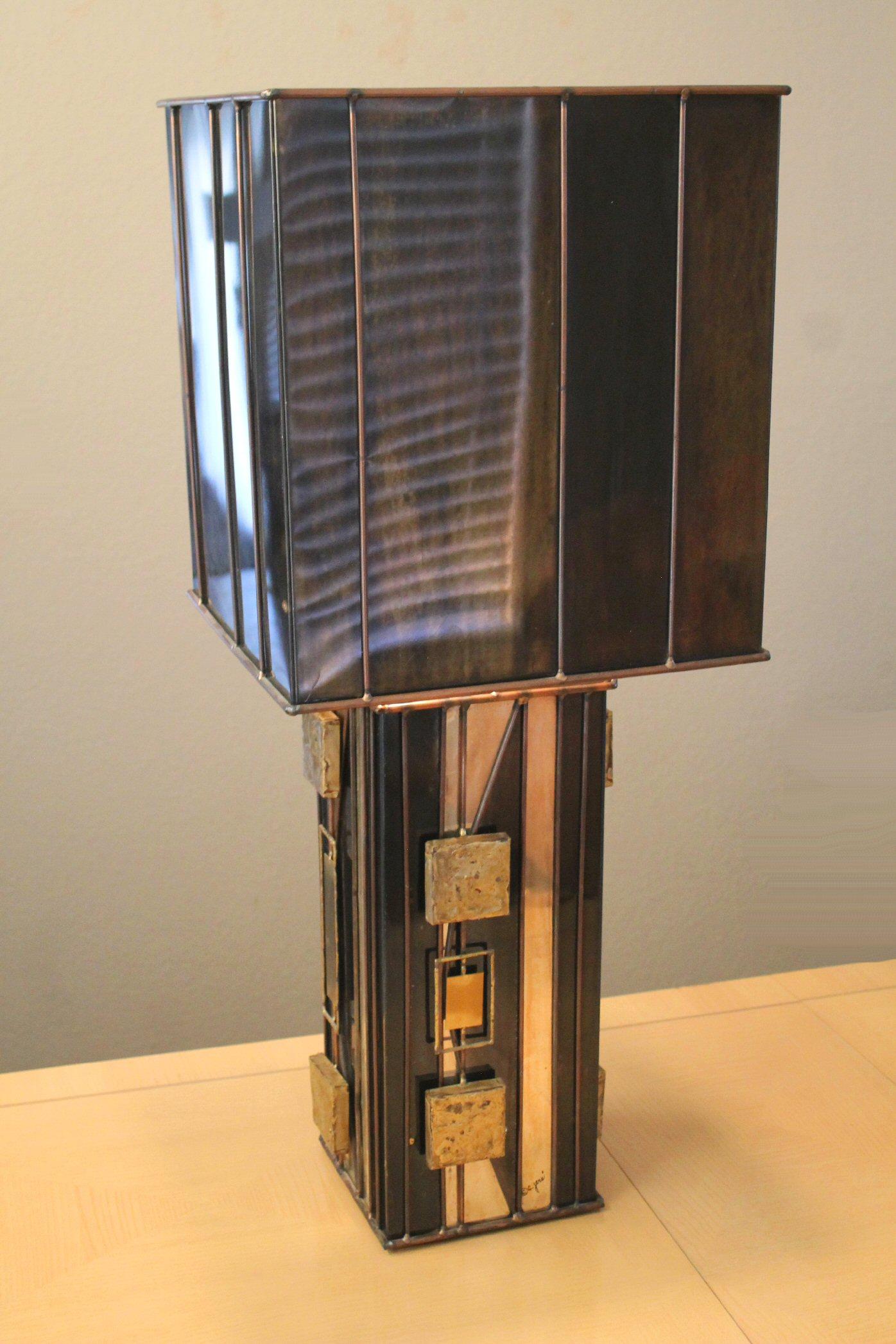 Iconic!
Curtis Jere
Finest Brutalist Table Lamp!
Mixed Metals 

Circa 1970
Dimensions 36