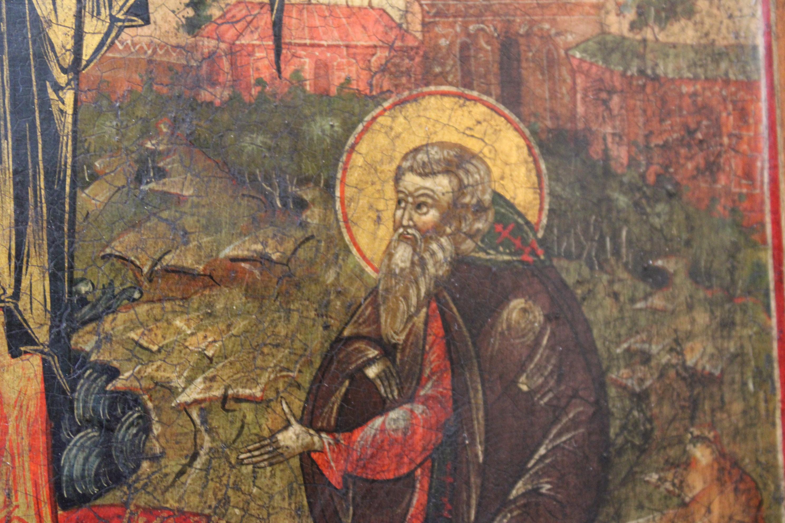 Ikon „Christ Pantokrat mit Venerables“, Russland, 19. Jahrhundert im Angebot 6