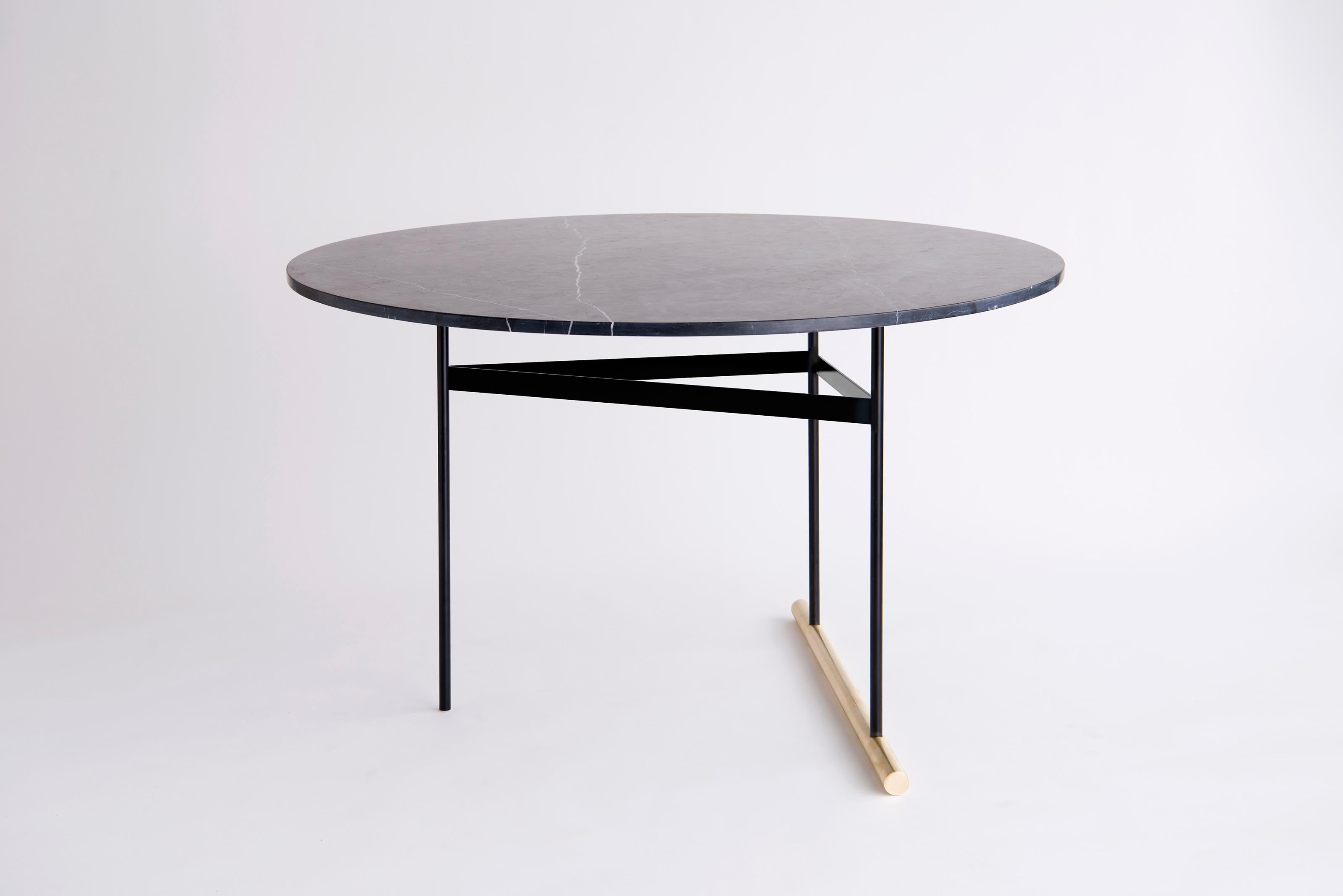 Brushed Icon Negro Marquina Dining Table by Phase Design For Sale