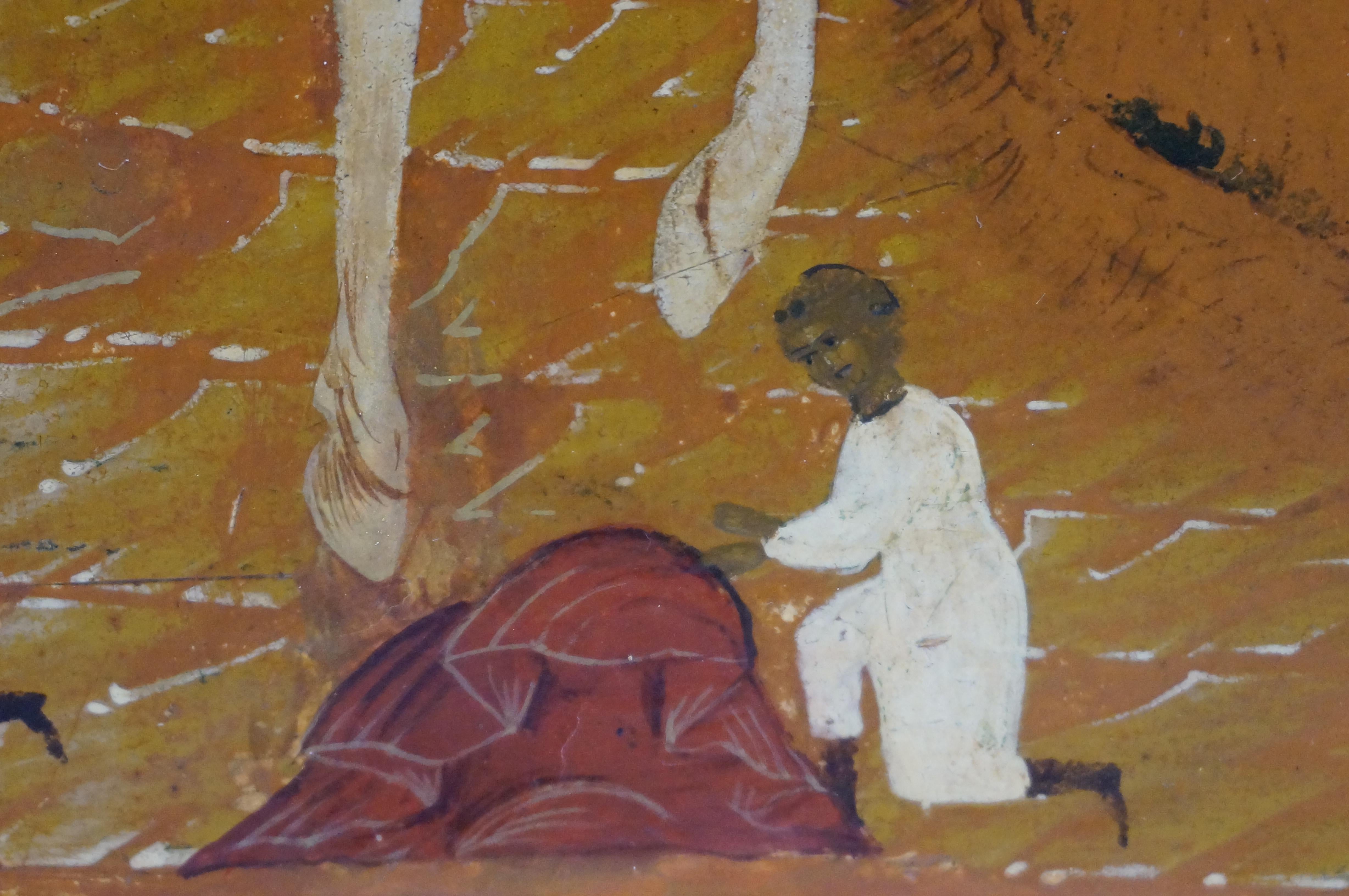 Ikone auf Holztafel mit der Darstellung des Einzugs in Jerusalem am Palmsonntag, 19. im Angebot 1
