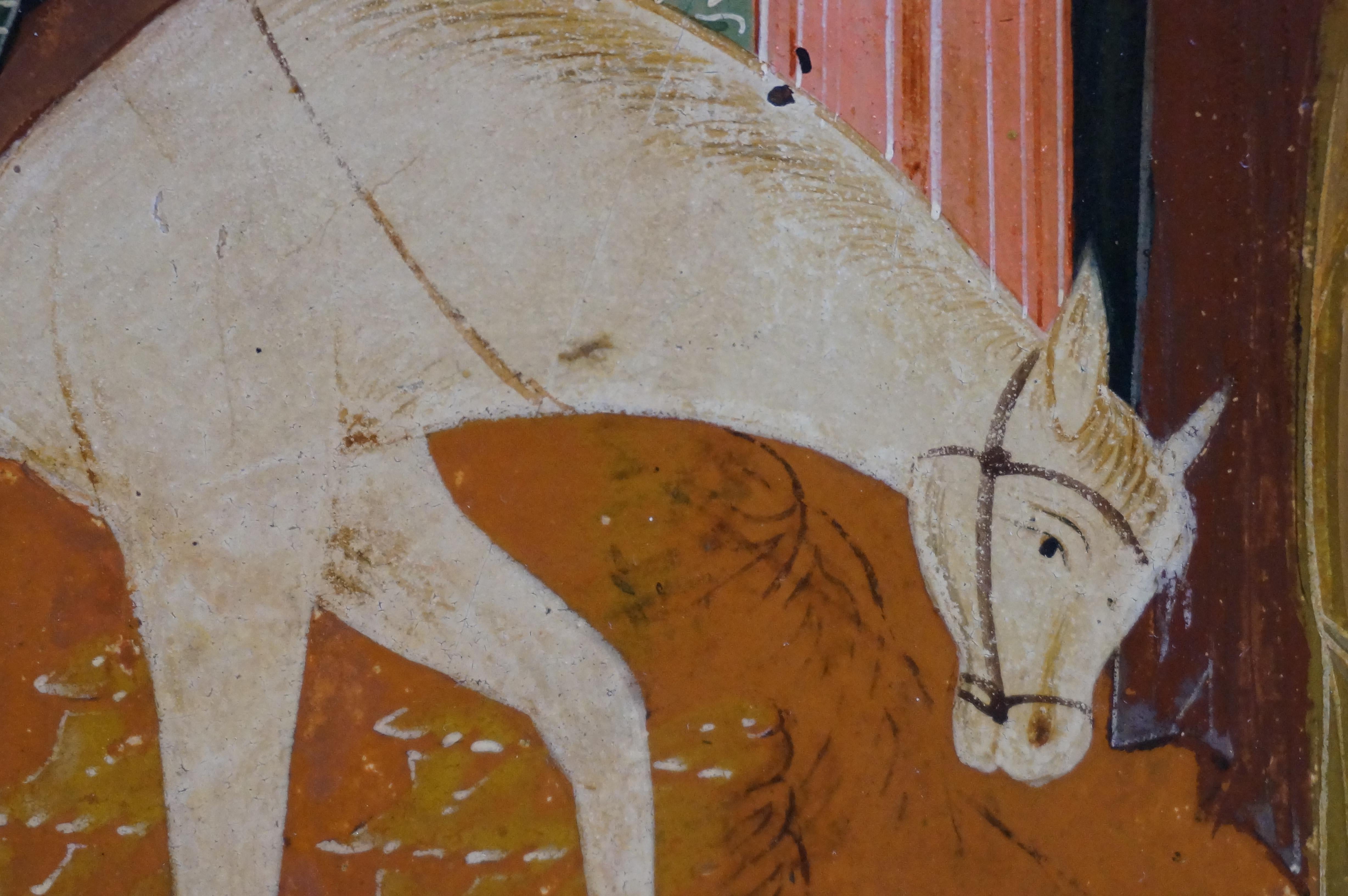 Ikone auf Holztafel mit der Darstellung des Einzugs in Jerusalem am Palmsonntag, 19. im Angebot 2