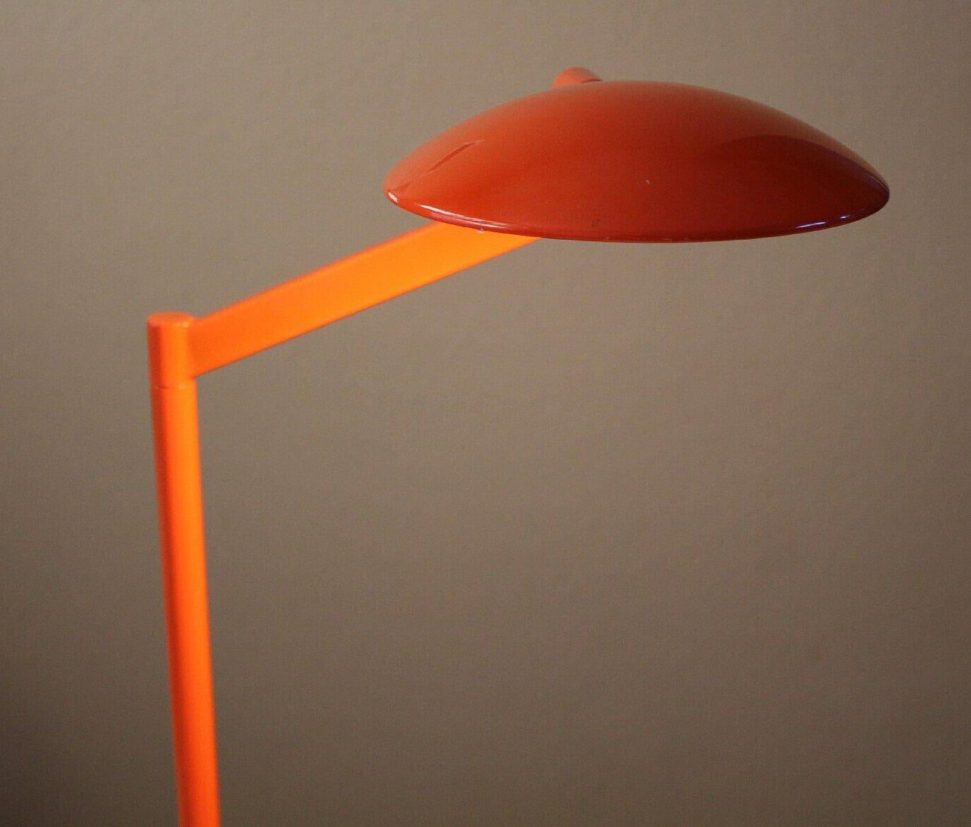 Rare! Iconic SONNEMAN Articulating Saucer Pharmacy Swing Arm Floor Lamp! Orange 5