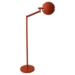 Rare! Iconic SONNEMAN Articulating Saucer Pharmacy Swing Arm Floor Lamp! Orange