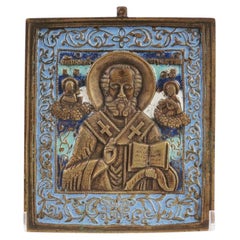 Icon "Saint Nicholas the Miracleworker" Russia, Late 19th Century