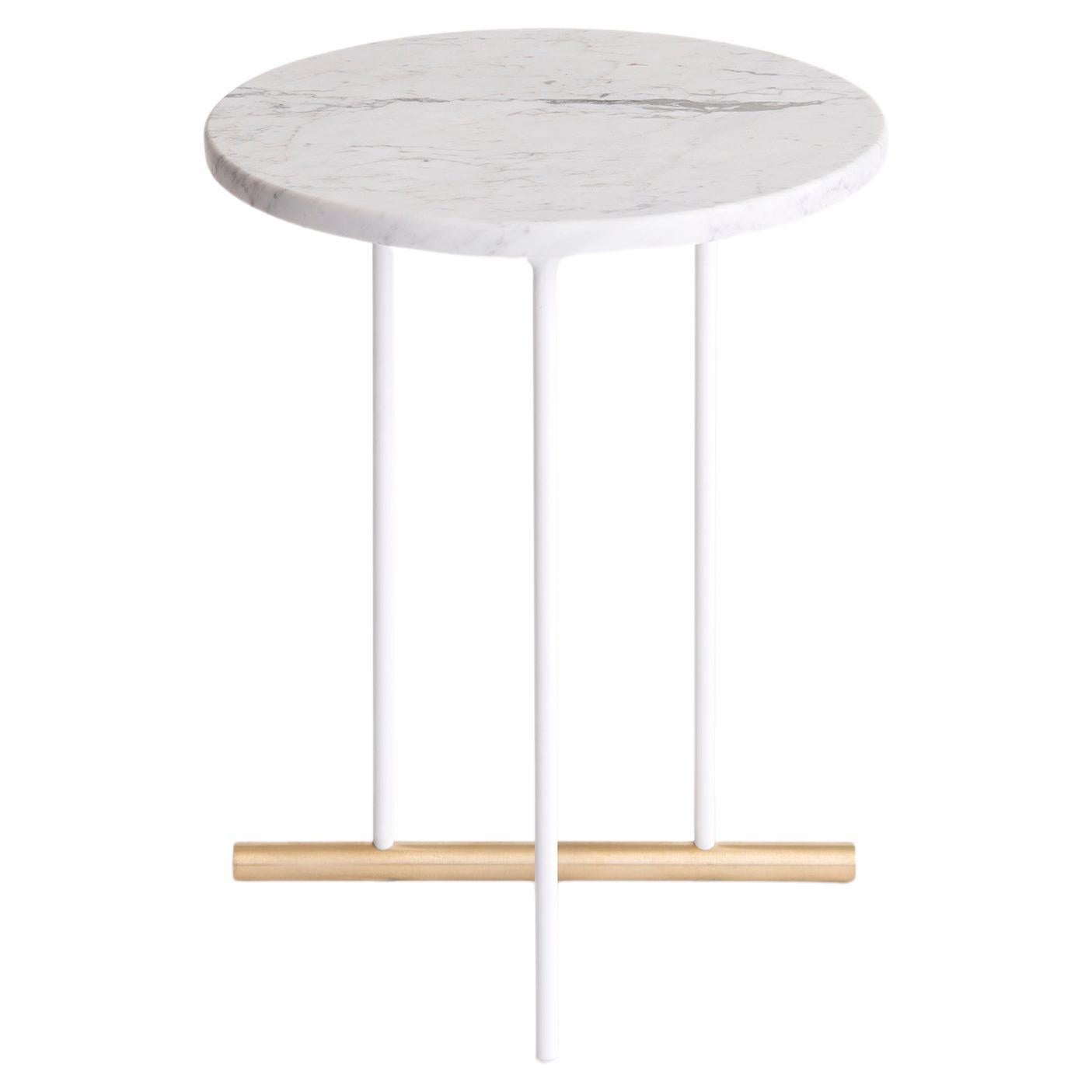 Icon Small White Carrara Side Table by Phase Design