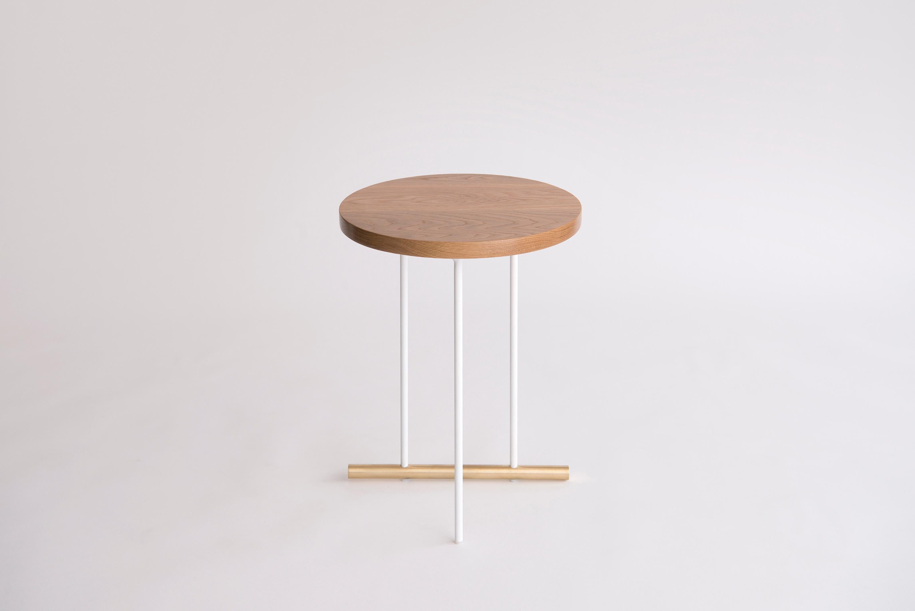 Modern Icon Small White Oak Side Table by Phase Design For Sale