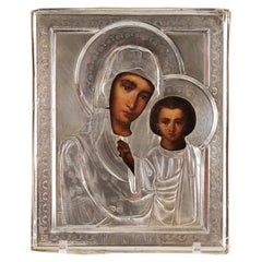 Icono «La Virgen de Kazán», Rusia, obra de Viktorov, Peter Vasilievich, 1899-1908