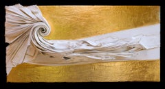 "Icon VII" Sculptural Canvas with 24k Gold Leaf by Elena Rousseau