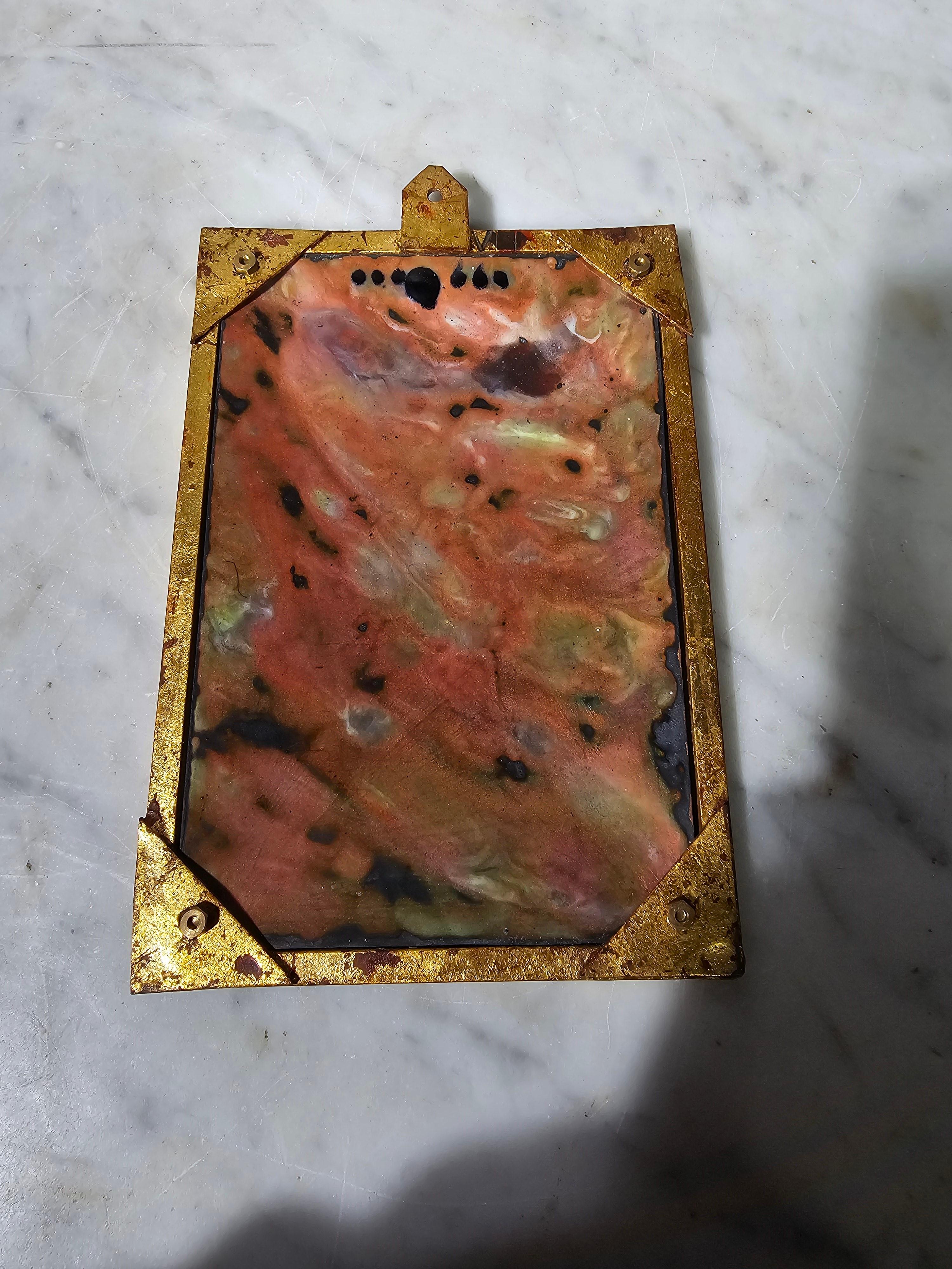 Mid-20th Century Icon with Enameled Christ For Sale
