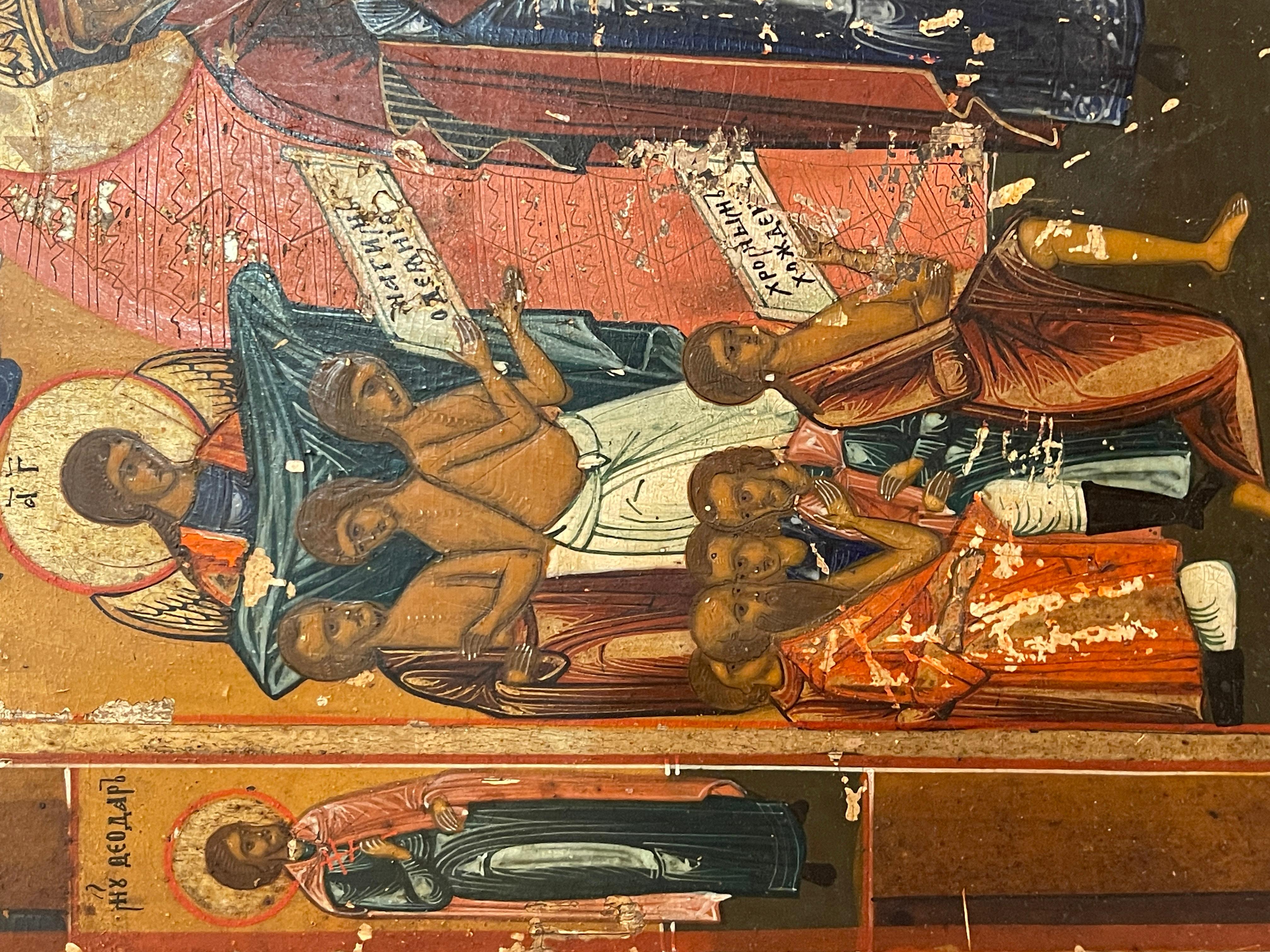 Icona antica, Russa, XIX secolo, Madonna mit Bambino im Zustand „Gut“ im Angebot in Monza, IT