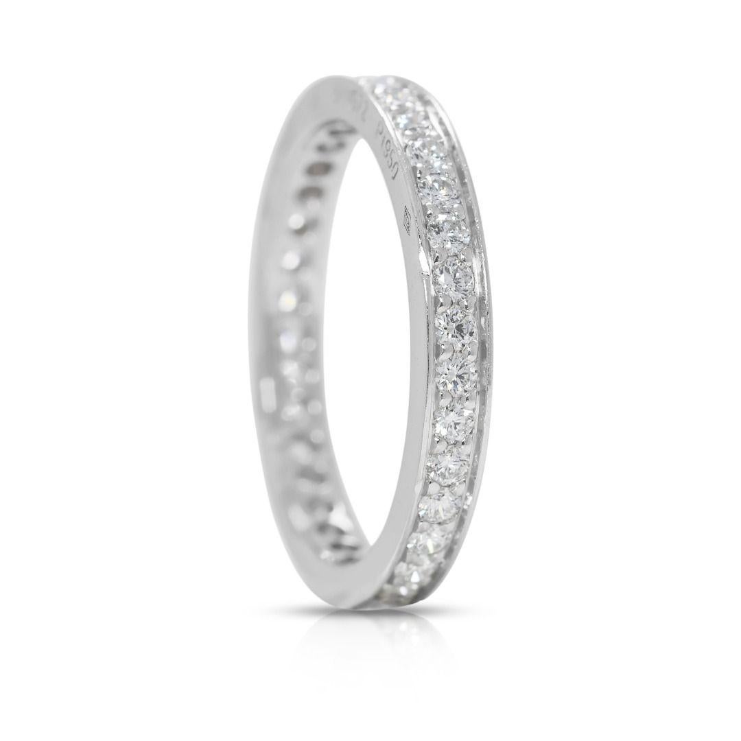 Iconic 0.36ct Natural Diamond Eternity 18K White Gold Ring by Cartier (Rundschliff) im Angebot