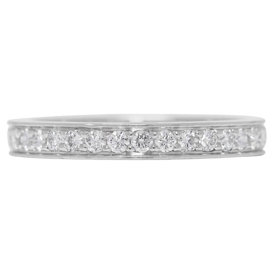 Iconic 0.36ct Natural Diamond Eternity 18K White Gold Ring by Cartier