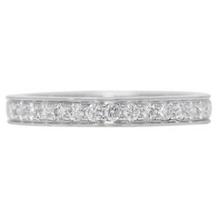 Iconic 0.36ct Natural Diamond Eternity 18K White Gold Ring by Cartier
