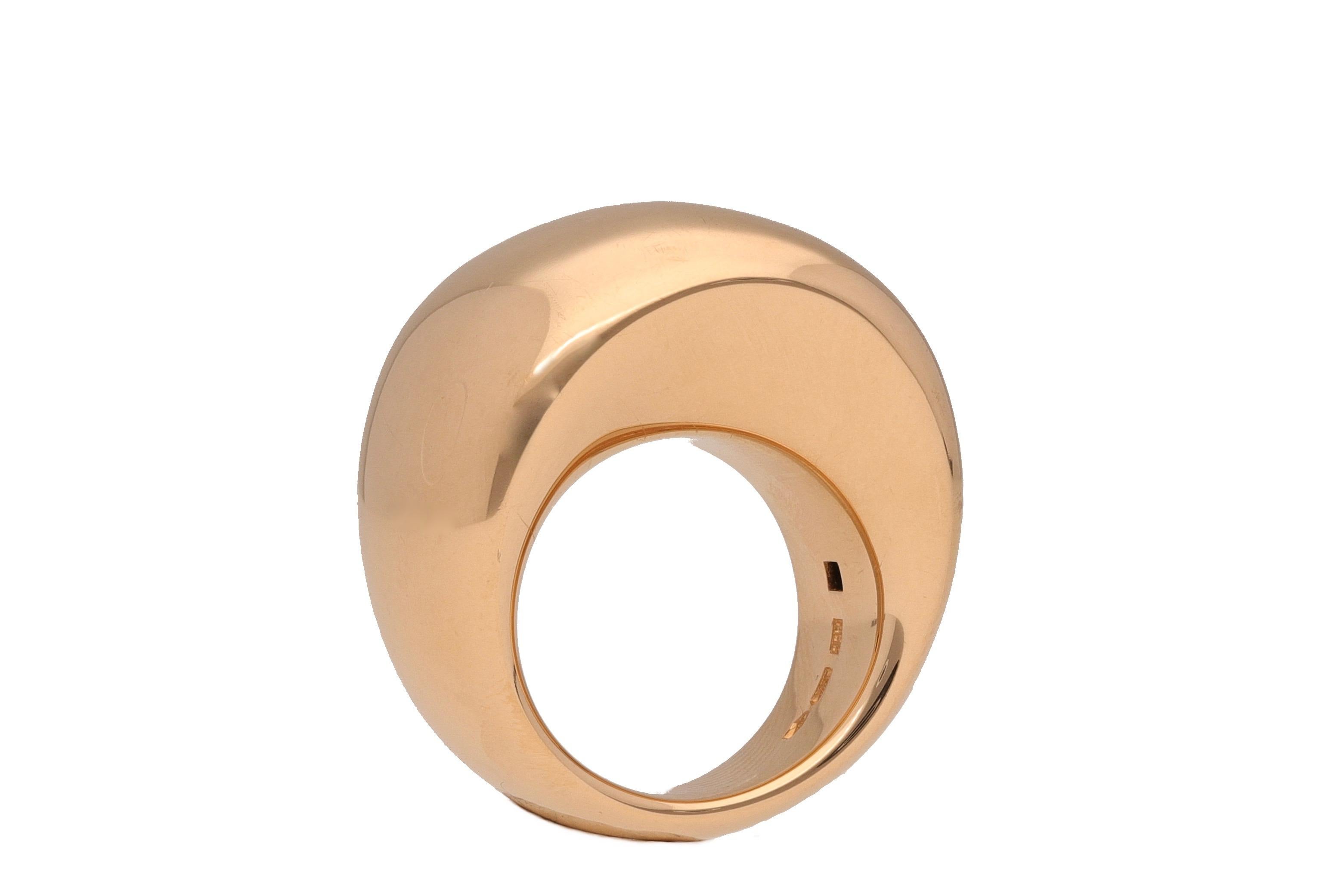 Modern Iconic 18 Karat Yellow Gold Vhernier Pirouette Ring