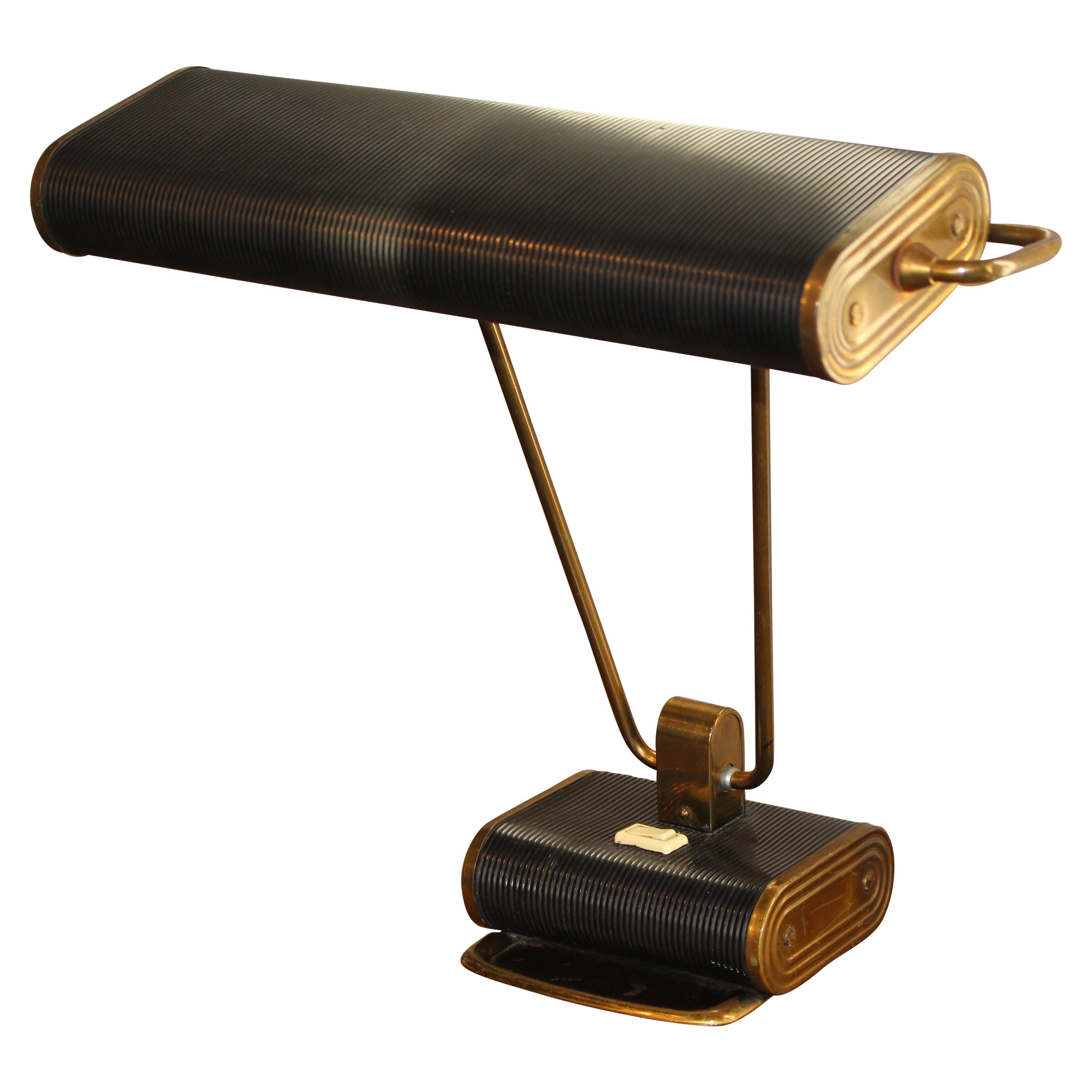 Iconic 1940 Art Deco Modernist Desk Table Lamp Lighting Eileen Gray Jumo French For Sale