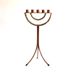 Iconico candelabro a cinque bracci degli anni '50 Arthur Umanoff, stile Mid-Century Modern.