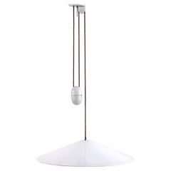 Lampe suspendue emblématique de Goffredo Reggiani des années 1960 avec contrepoids torsadé