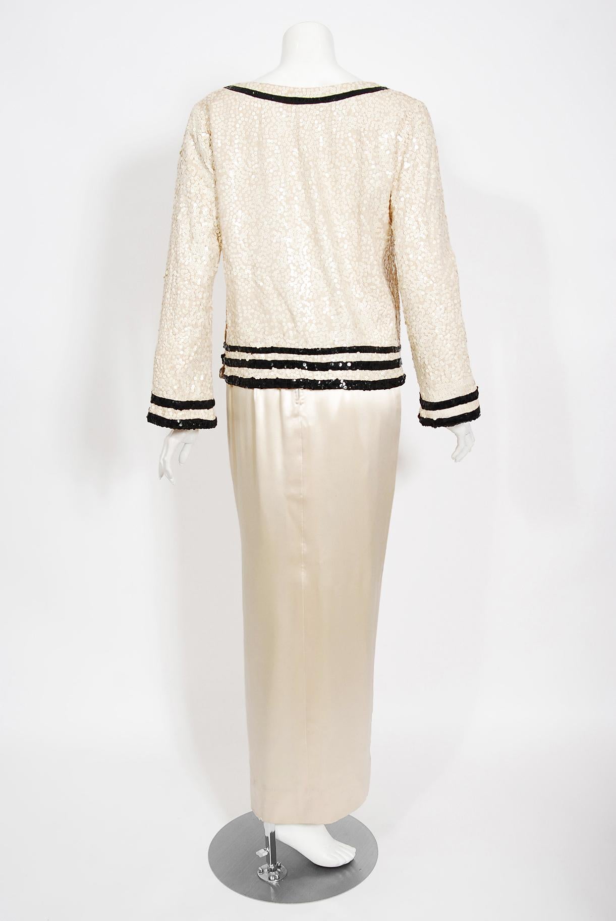 Vintage 1963 Barbra Streisand Custom Couture Cream Sequin Silk Iconic Sailor Set 5