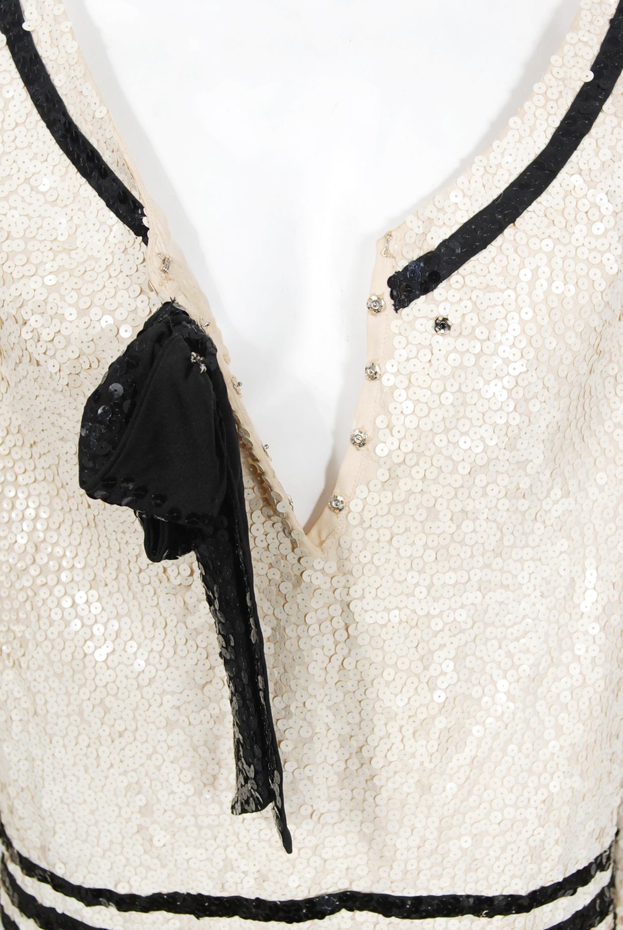 Beige Vintage 1963 Barbra Streisand Custom Couture Cream Sequin Silk Iconic Sailor Set