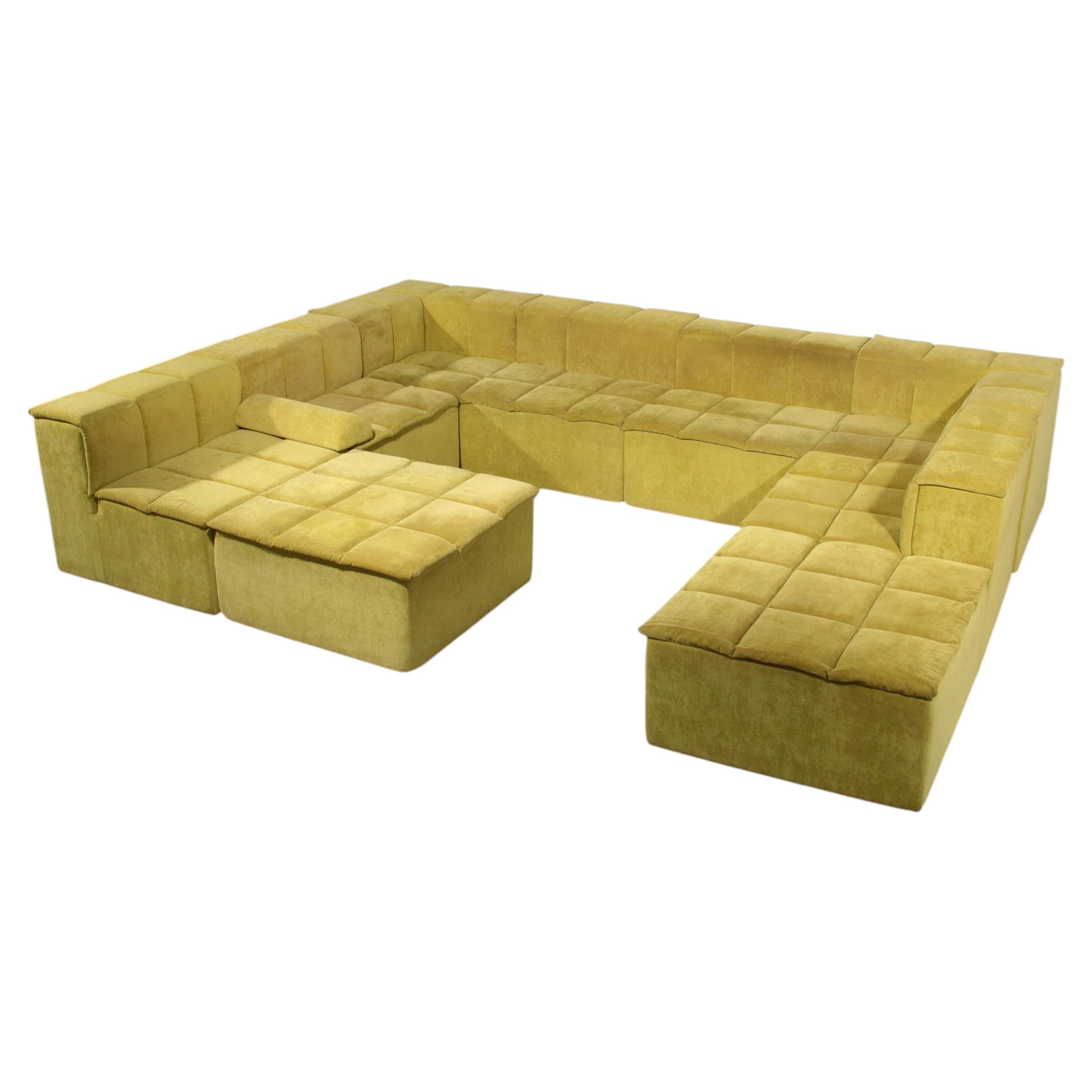 Iconic 1970 modular sofa modulaire elementen bank ‘green/lime velvet’
