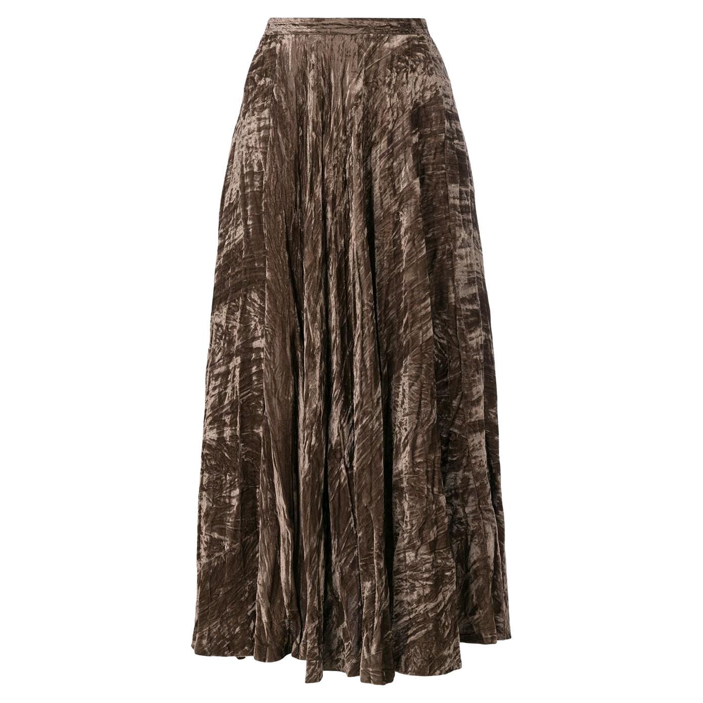 Yves Saint Laurent Claret Velvet Straight Skirt with High Waistband For ...
