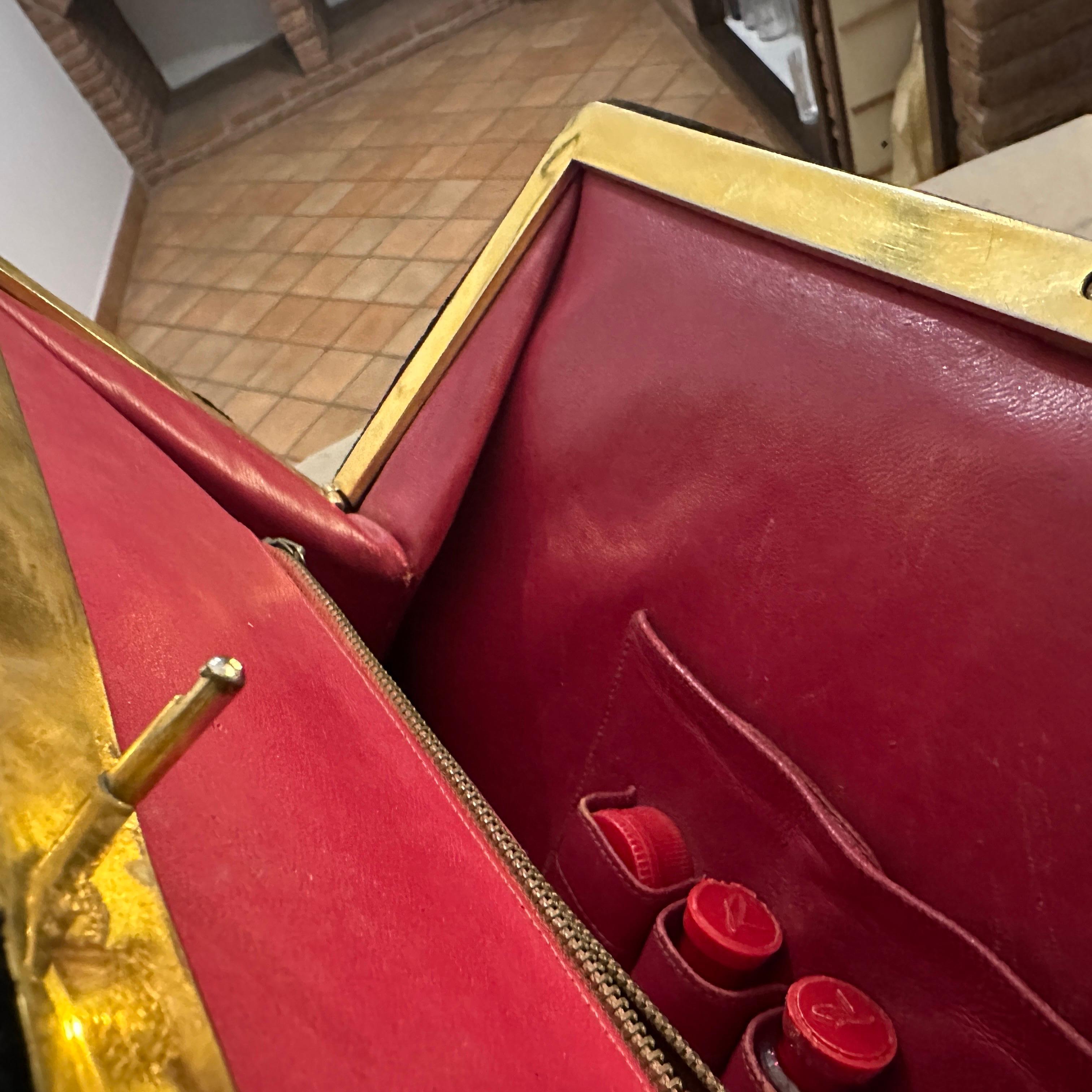 Iconic 1970s Black Velvet and Brass Hand Bag by Roberta di Camerino For Sale 8